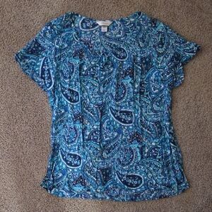 Blue Paisley Women's Top